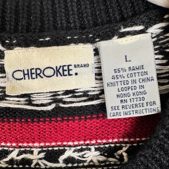VTG CHEROKEE  Fair Isle CardiganSweater Women’s Knit Button Front Holiday Large - Picture 6 of 7